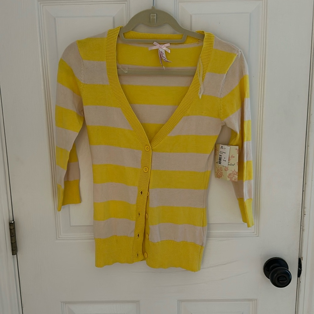 Yellow-Striped Cardigan
